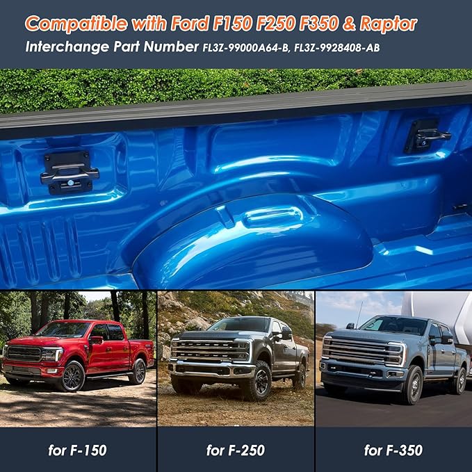 4Pcs Truck Bed Tie Down Anchors Boxlink Cleats & Plates Compatible with Ford F150 F250 F350 & Raptor 2015-2024 2025
