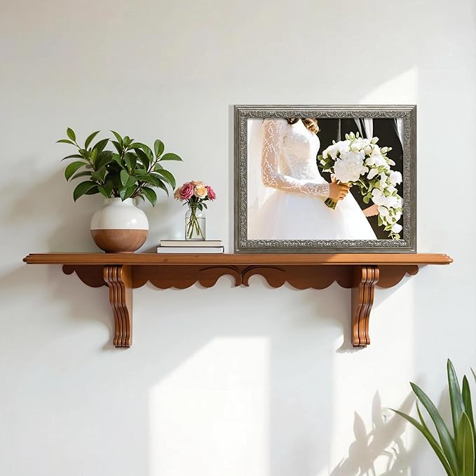 VIOLABBEY 11x14 Sliver Picture Frame, Vintage Photo Frames Ornate without Mat for Tabletop or Wall Hanging