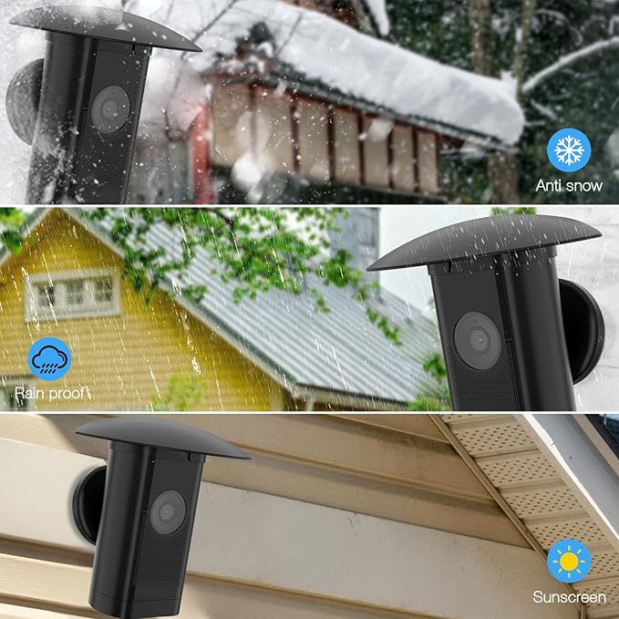 HOLACA Sun Rain Shade Camera Cover for Stick Up Cam Pro,Camera Shield for Resistant UV Black