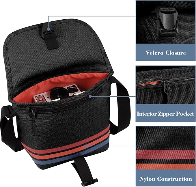 FINTIE Crossbody Camera Bag Compatible with Polaroid Now+ Generation 3rd/2nd/1st I-Type, Polaroid Flip, OneStep 2 VF, I-2 Instant Film Camera Travel Sling Case with Adjustable Strap