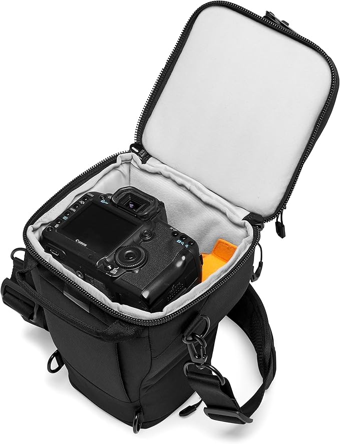 Lowepro ProTactic TLZ 70 AW DSLR toploader - Expand to Hold up to 24-70mm f/2.8 and Lens Hood with Portrait Grip - Camera Gear to Personal belongings - for DSLR Like Canon 5D - LP37278-PWW,Black
