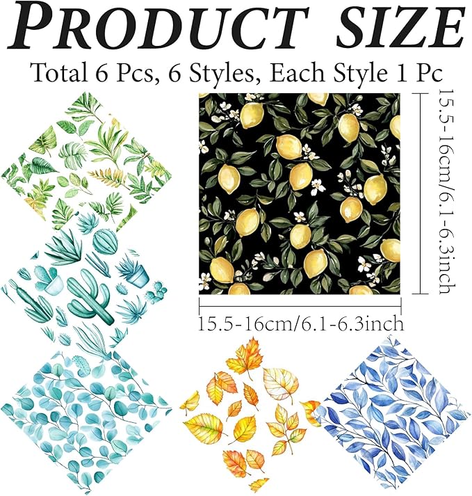 CREATCABIN 6 Pcs Thickened Glasses Cleaning Cloth Leaf Microfiber Cleaning Cloth Multi-Colored Eyeglass Cleaning Cloths Soft Wipes Washable for Reusable Eyeglass Cell Phone Screens Gift 6 x 6 Inch