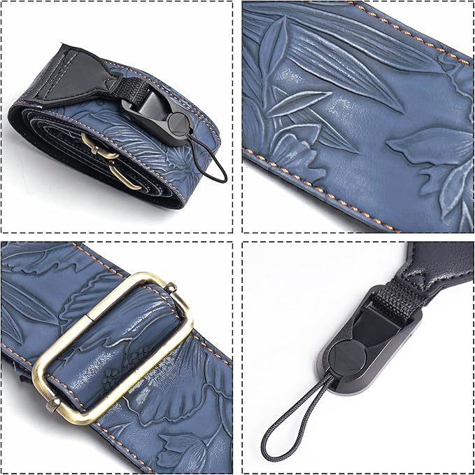 QIELIZI Lifestyle Camera Strap,Vintage Adjustable Vintage Neck & Shoulder Strap for All DSLR Cameras