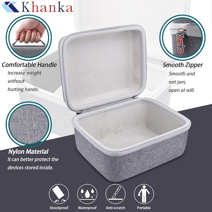 khanka Hard Carrying Case for Polaroid Now 3rd Gen I-Type,Now+ 3rd,Now 2nd,Now+ 2nd Gen,Flip,Originals Now I-Type,Originals Now+,I-2,OneStep+,OneStep 2 Instant Film Camera(Grey Case)