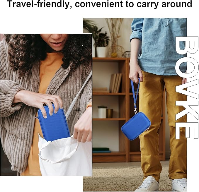 BOVKE Travel Case for Canon PowerShot V1 Hybrid Digital Camera, Canon V1 Video Vlogging Protective Storage Holder Bag with Extra Space for Cables, Battery, SD Cards, Blue