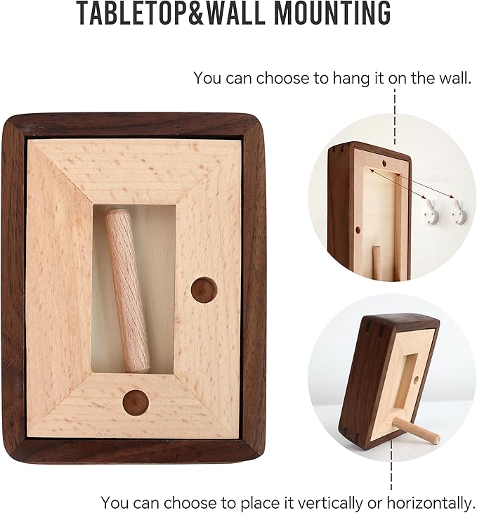 SoochART Walnut Wood Picture Frame,Picture 2x3 with Mat or 2.5x3.5 Without Mat,Standing Desk Photo Frame 2.5 by 3.5,Plexiglass,Tabletop or Wall Display