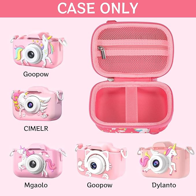Leayjeen Kids Camera Case Compatible with Goopow/Mgaolo/CIMELR/Seckton/OZMI/Dylanto Kids Camera Toys and Children Digital Video Camera,Best Christmas and Birthday Gifts-Pink Unicorn(Case Only)