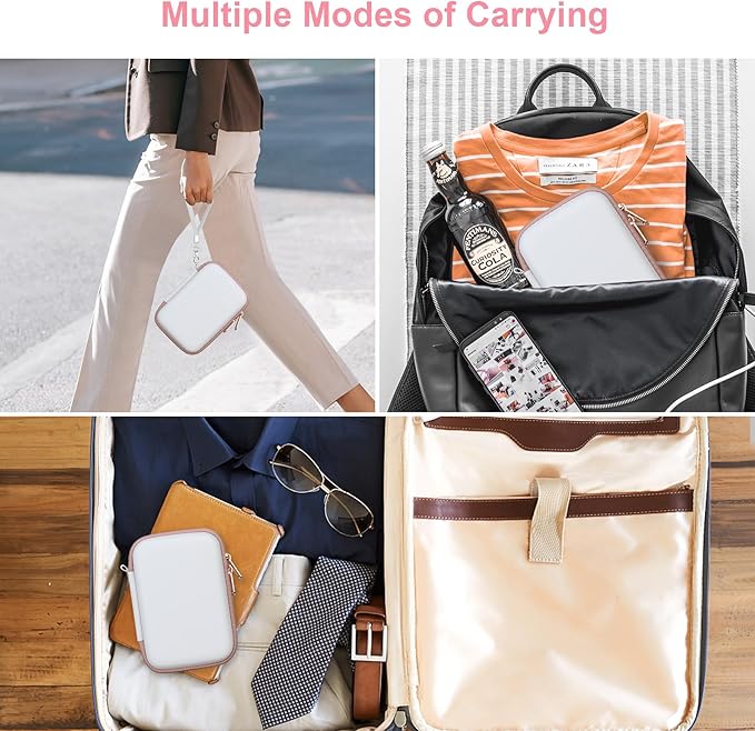Canboc Carrying Case for KODAK Mini 2 Retro 4PASS Portable Photo Printer/KODAK Mini Shot 2 Retro 4PASS 2-in-1 Instant Digital Camera, Mesh Bag fits Photo Paper and Cable, White