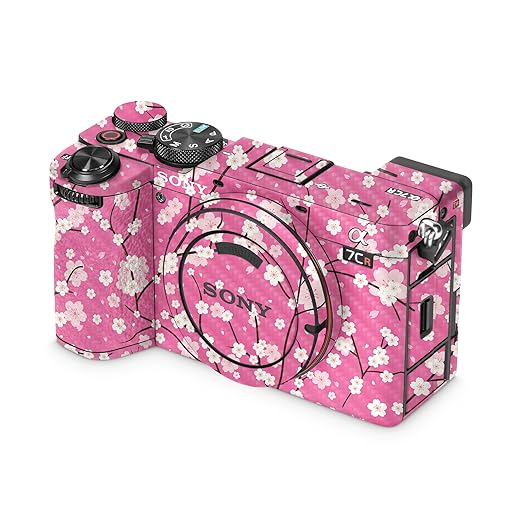 Carbon Fiber Camera Skin Compatible with Sony Alpha 7CR Camera (2023) - Sakura Pink - Premium 3M Vinyl Protective Wrap Decal Cover - Easy to Apply | Crafted in The USA by MightySkins