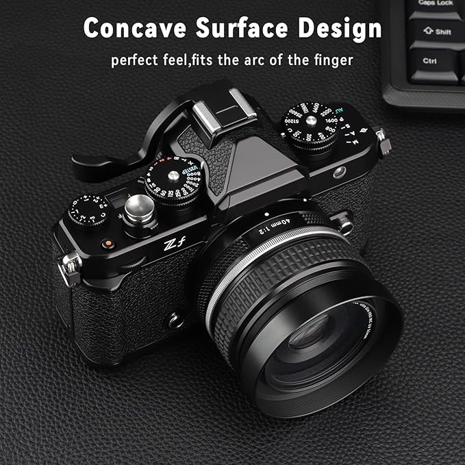 Exquisite Metal Concave Shutter Release Button for Fujifilm XE5 GFX100RF XM5 X100VI X100V X-T5 X-T4 X-T3 X-T30 X- X-T20 X-PRO3 X-E4 for Nikon Zf for Leica Q3 M10 for Sony RX1 R,Diameter 0.47in Silver