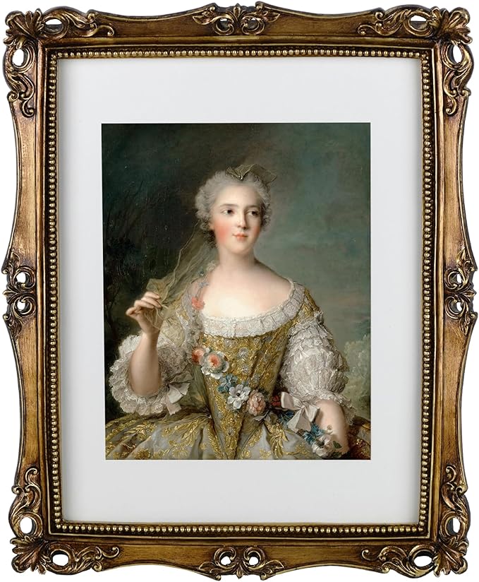 Funerom 11x14 Vintage Picture Frames with Glass Front, Ornate Frame, Antique Photo Frames for Tabletop or Wall Hanging Vintage Gold