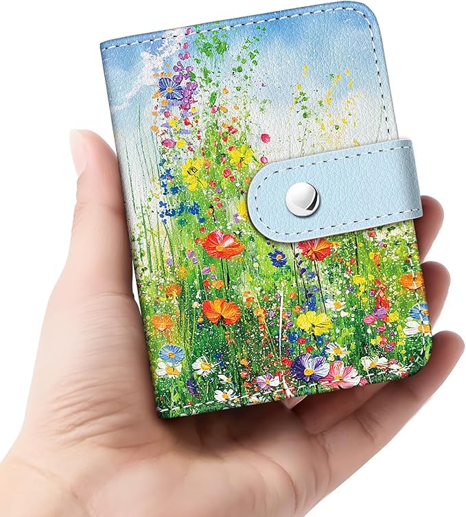 Lebrocoli Floral Garden Small Photos Album for 2x3 Inch Films, 56 Pockets Mini Cute Albums Book for Polaroid Fujifilm Instax Mini Instant Camera Printer, Kpop Photocard Pictures Binders Holders