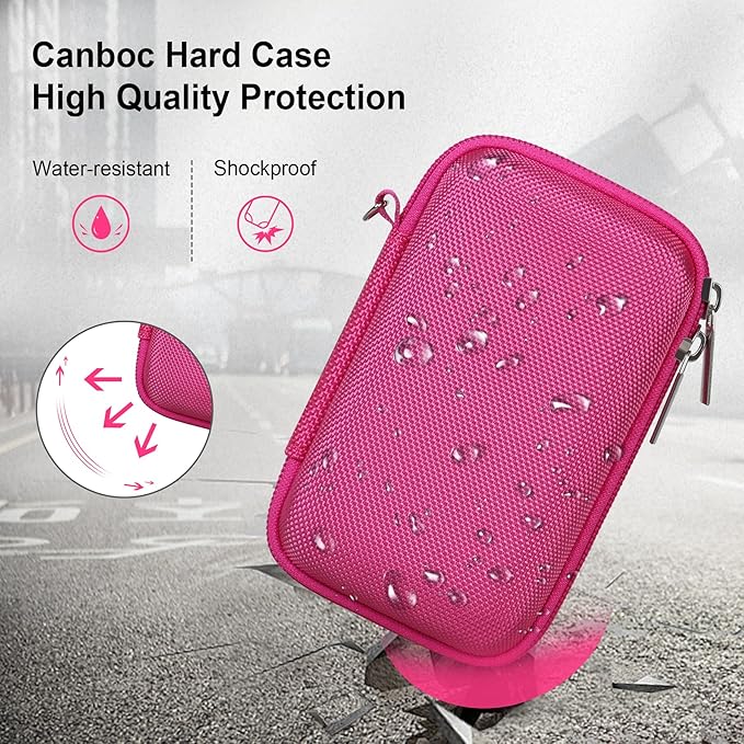Canboc Carrying Case for KODAK EKTAR H35/ H35N/ KODAK Snapic A1 Film Camera, H35/ Snapic A1 Film Camera Bag, Zipper Mesh Pocket fits Film, Batteries, USB Cable, Rosered (Case Only)