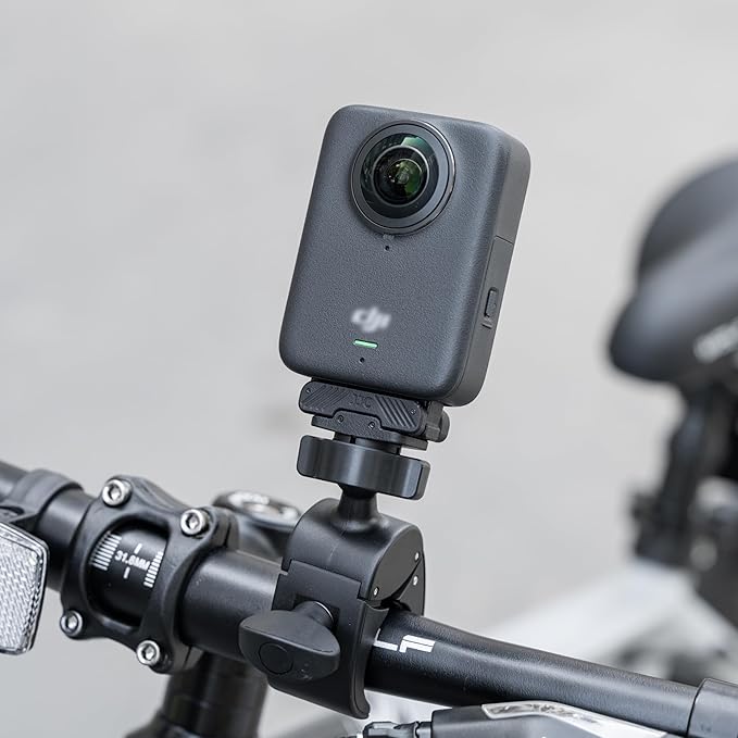 JJC Magnetic Bike Pole Mount for DJI Osmo 360 Action 5 4 3 Accessories, with Ball Head Mini Handlebar Bike Pole Mount Motorcycle Clamp Mount, Lightweight ABS Crab Pole Clamp for Round Pipe Tube Desk