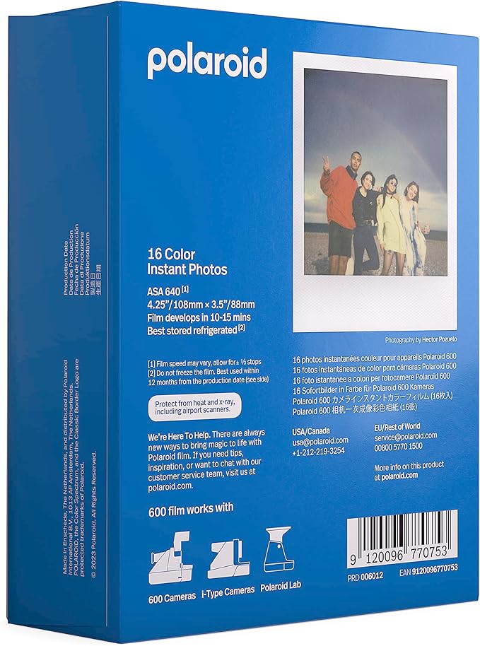Polaroid Color Film for 600 Double Pack, 16 Photos (6012) (Pack of 2)