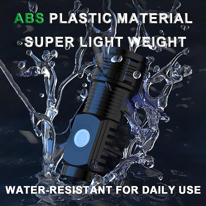 ABUNRO Rechargeable Flashlights 4 Pack, Mini Flashlight High Lumens 3 LED Emergency Handheld Flashlight, 5-Modes Mini Rechargeable Flashlight for Camping Biking Hiking Outdoor Home Emergency