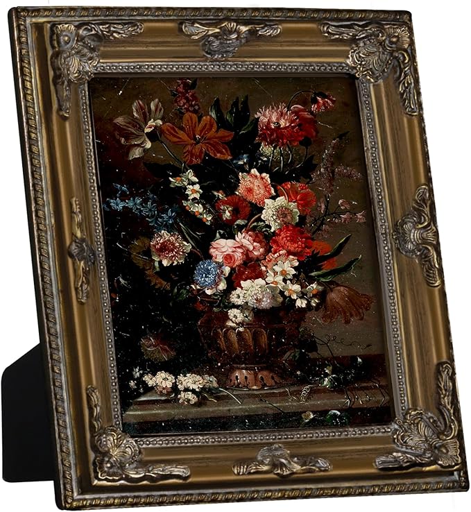 8x10 Gold Vintage Picture Frame Ornate Baroque Gothic Victorian Frames with Mat for 5x7 or 8 x 10 Photos, Tabletop or Wall Display, Antique Home Decor Accent