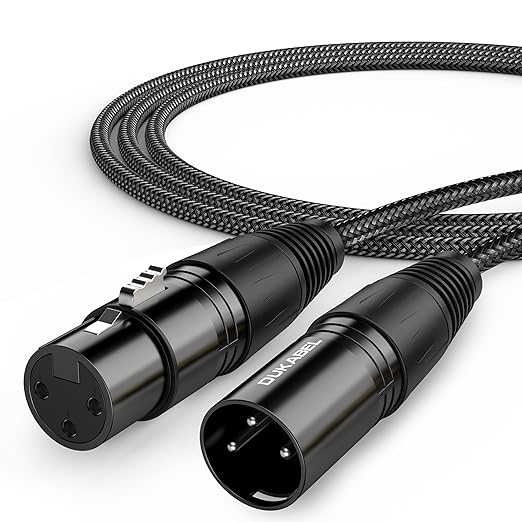 DUKABEL XLR Microphone Cable, Male to Female Mic Cord 2.4Meters/8FT Balanced XLR Patch Cord for PA Speakers, Microphones and Mixers