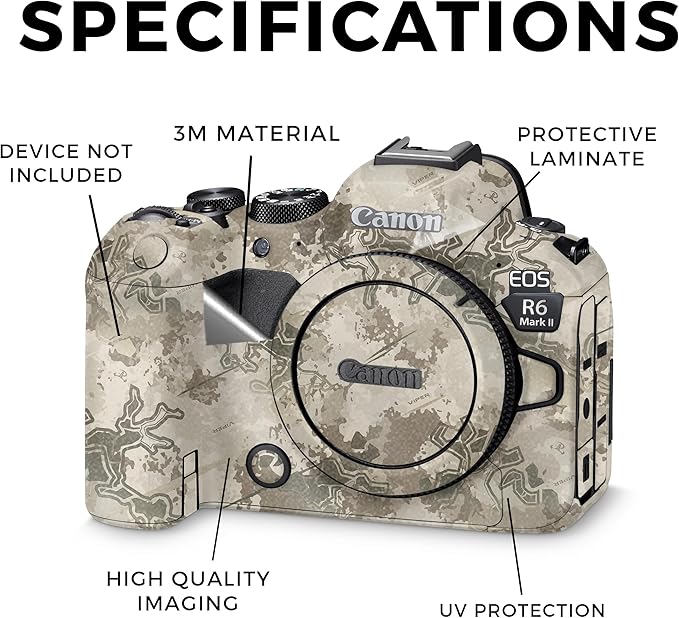 Glossy Glitter Camera Skin Compatible with Canon EOS R6 Mark II Camera (2022) - Viper Western - Premium 3M Vinyl Protective Wrap Decal Cover - Easy to Apply | Crafted in The USA by MightySkins