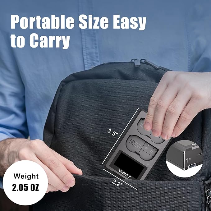 JYJZPB EN-EL15C Battery Charger Set with Built in Cable Compatible for Nikon D7000 D7100 D7200 D7500 D750 ZF Z6 Z6 ii Z7 Z8 D500 D850 ZR Camera Battery