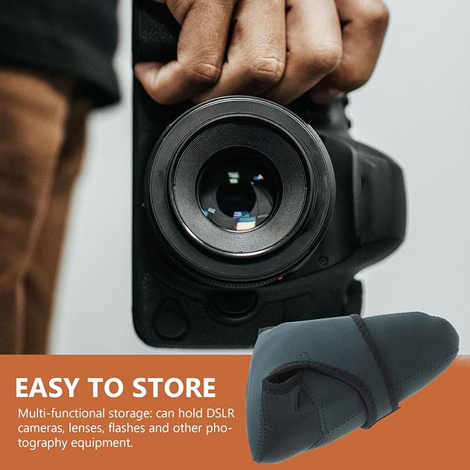 OKUMEYR Neoprene Camera Insert Bag for Digital Cameras and DSLR, Portable Protective Sleeve with Soft Padding, Backpack Organizer Insert for Photographers, Large Size