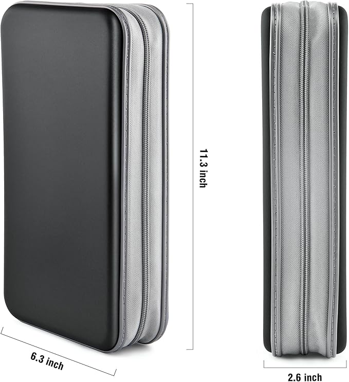 DVD Case, CD Case Holder Wallet Binder 96 Capacity CD/DVD Cases Storage Holder Binder Organizer Wallet Book for Car Home Travel (Black)