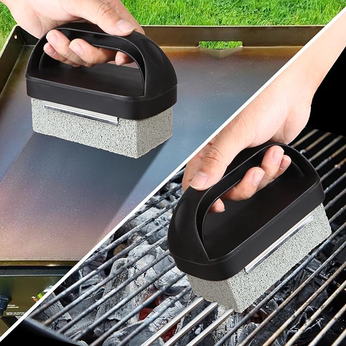 Upgraded Griddle Cleaning Kit for Blackstone 18 Pieces Flat Top Grill Accessories Cleaner Tool Set with Scraper, Heat-Resistant Silicone Spatula Mat with Hanger, Grill Brick, Scouring Pads