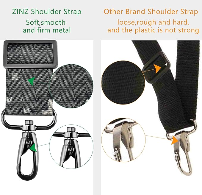 ZINZ Shoulder Strap 58" Ultra-Thick Fixed Padded and Adjustable Buckles Crossbody Strap for Briefcase Laptop Bag Luggage
