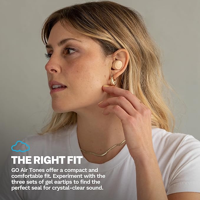JLab Go Air Pop+ Tones True Wireless Earbuds, in Ear Headphones, Bluetooth Earphones, 35H Playtime Ear Buds, Bluetooth Earbuds with Microphone, USB-C Charging Case, Dual Connect, EQ3 Sound, (155 N)