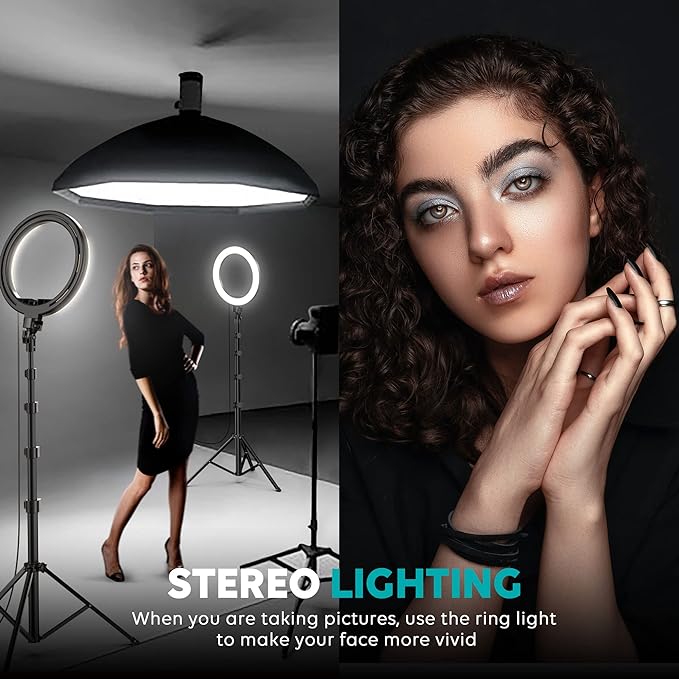 Weilisi 10" Ring Light with Stand 72'' Tall & Phone Holder,38 Color Modes Selfie Light with Tripod Stand,Stepless Dimmable/Speed LED Ring Light for iPhone & Android,YouTube, Makeup,TIK Tok
