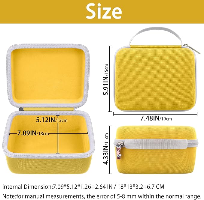 khanka Hard Carrying Case for Polaroid Now 3rd Gen I-Type,Now+ 3rd,Now 2nd,Now+ 2nd Gen,Flip,Originals Now I-Type,Originals Now+,I-2,OneStep+,OneStep 2 Instant Film Camera(Yellow Case)