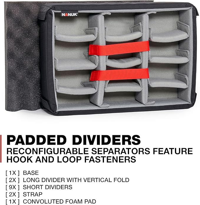 Nanuk Medium Series 920 Lightweight NK-7 Resin Waterproof Protective Case with Padded Dividers, Black