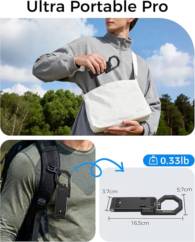 LULULOOK Rugged Magnetic Phone Tripod Stand for iPhone/Pixel 10 - Portable Strong Magnetic Phone Holder for Magsafe - Tripod Mount for iPhone 13/14/15/16/17 Pro Max & Air (Black)