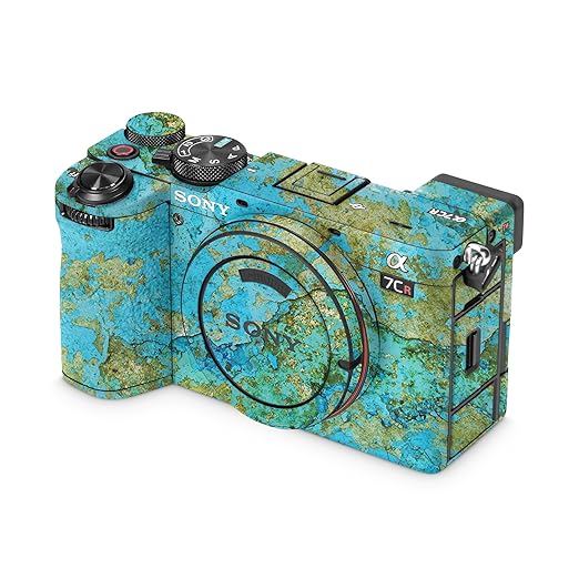 Camera Skin Compatible with Sony Alpha 7CR Camera (2023) - Teal Marble - Premium 3M Vinyl Protective Wrap Decal Cover - Easy to Apply | Crafted in The USA by MightySkins