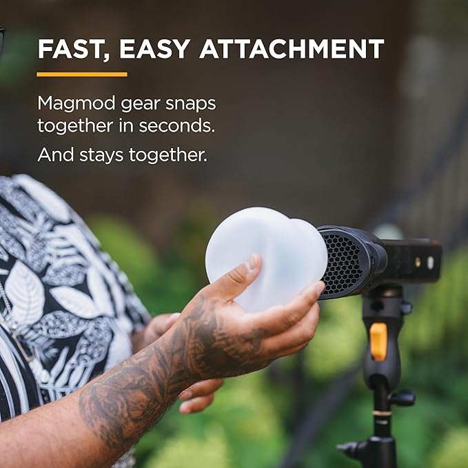 MagMod Starter Flash Diffuser Kit 2, Magnetic Flash Modifier Set for On- and Off-Camera Photography, Includes MagGrip 2, MagGrid 2 and MagSphere 2, Compatible with 99% of All Speedlites
