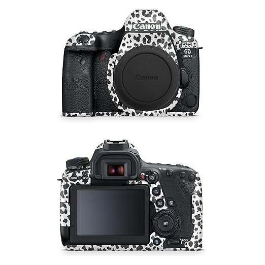 Carbon Fiber Camera Skin Compatible with Canon EOS 6D Mark II Camera (2017) - Snow Leopard Print - Premium 3M Vinyl Protective Wrap Decal Cover - Easy to Apply | Crafted in The USA by MightySkins