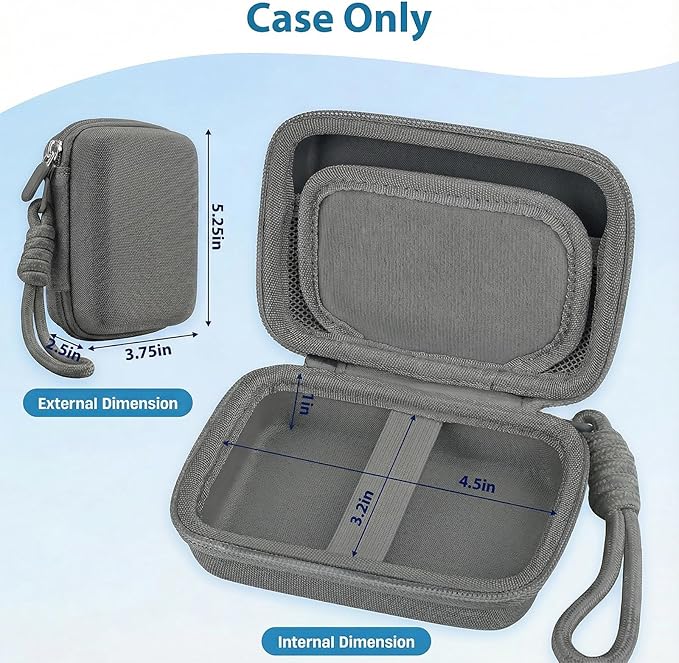 Digital Camera Case for CAMKORY/KODAK PIXPRO FZ45/FZ55/Canon IXUS 285 HS/AbergBest/Sony DSCW800/DSCW830 - Small Travel Compact Camera Holder with Mesh Pocket for SD Card & Accessories (Dark Gray)