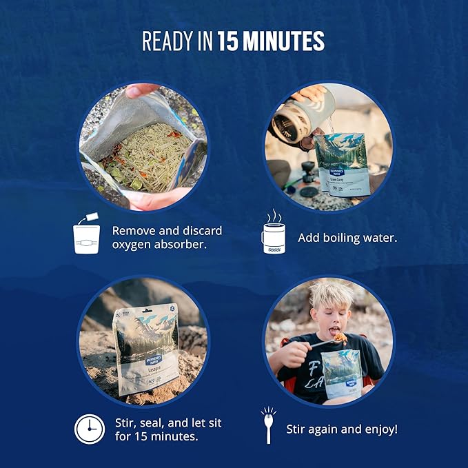 Backpacker's Pantry Beef Bolognese | Freeze Dried Backpacking & Camping Food - Emergency Food - 28g Protein - 6 Count