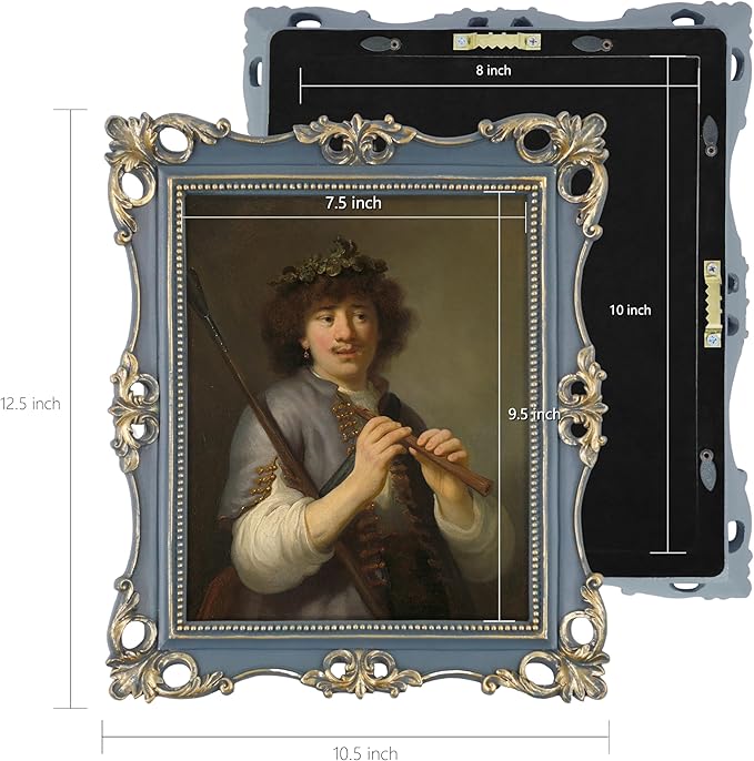 SIMON'S SHOP Vintage Picture Frames 8x10, Antique Style 8x10 Picture Frame for Wall and Tabletop, Dark Navy Blue Frames for Photos Artworks School Pictures