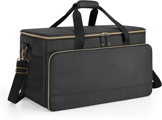 Trunab Large Travel DJ Cable File Bag with Inner Detachable Divider and Padded Compartment for 15.6” Laptop, Cable Organizer Bag for Cords, Sound Equipment, DJ Gear, Musician Accessories