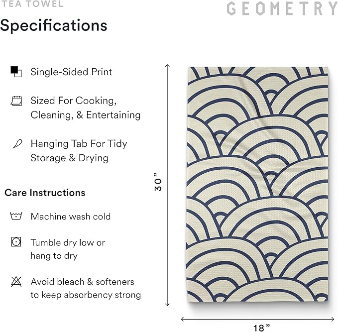 GEOMETRY Kitchen Tea Towels - Quick Dry Microfiber Dish Towels for Kitchen Every Bloom, 18" x 30" 2 Pack