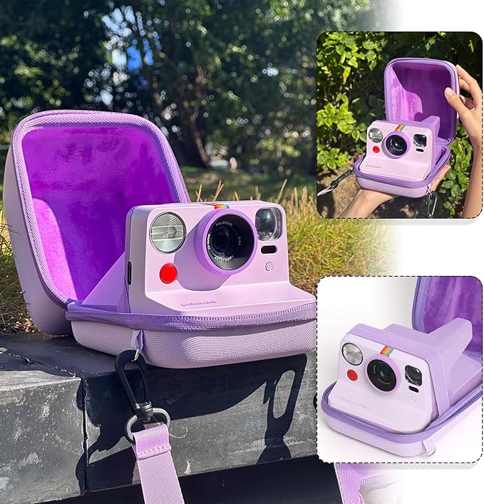 WOGOZAN Protective Case for Polaroid Now 2nd/3rd, Now+ Gen 2/3rd, I-Type, OneStep+, Onestep 2, FILP, Instant Film Camera - Hard Shell Camera Case with Adjustable Shoulder Strap (Purple) (No Camera)