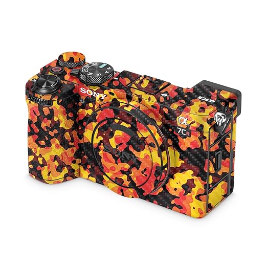 Carbon Fiber Camera Skin Compatible with Sony Alpha 7CR Camera (2023) - Warm Modern Camo - Premium 3M Vinyl Protective Wrap Decal Cover - Easy to Apply | Crafted in The USA by MightySkins