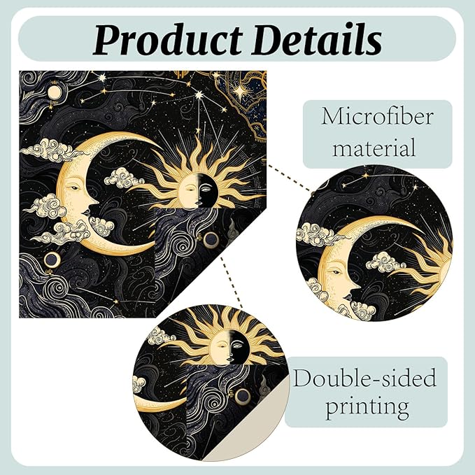 CREATCABIN 6 Pcs Sun Moon Glasses Cleaning Cloth Microfiber Cloth Soft Multicolor Cleaner Sunglasses Reusable Thicken Wipes Clothes for Eyeglasses Camera Cell Phone Lens Screens Glasses 6 x 6 Inch