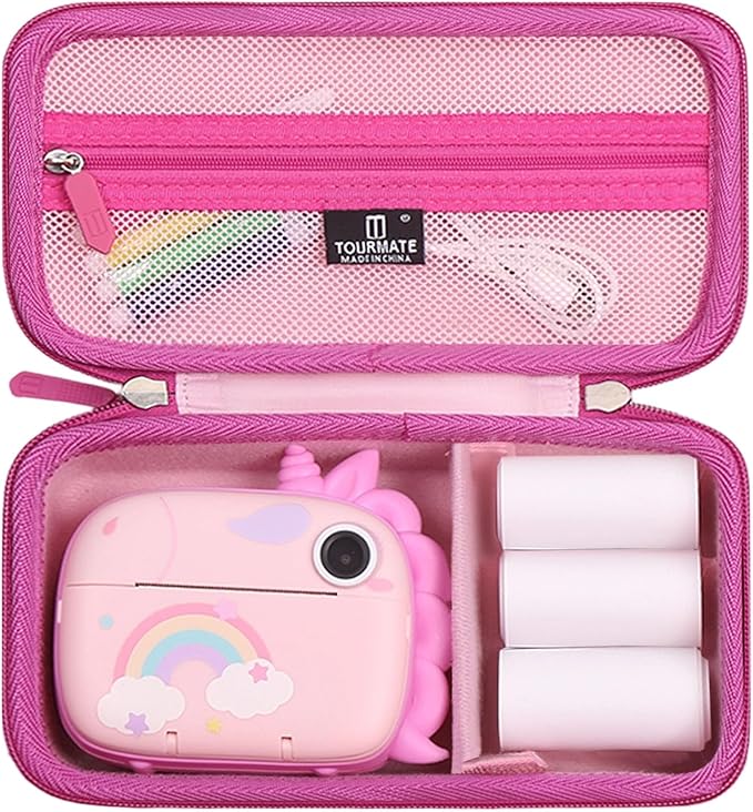 Tourmate Hard Storage Case for HiMont/Sangrui/ARNSSIEN/Usteetic Camera Instant Print - Travel Case for Selfie Video Camera(Only Box) (PU, Pink)