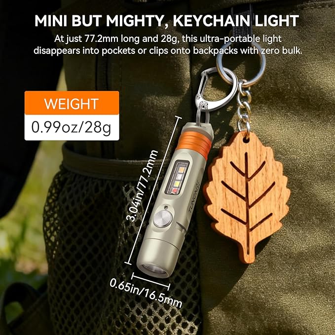 S15PRO-TK 7075 Aluminum Keychain Flashlight Rechargeable, 750 Lumens EDC Mini Flashlight, Pocket Light with 5 Side Light + Screwdriver & Quick-Release Tail Cap for Emergencies, Maintenance, Outdoor