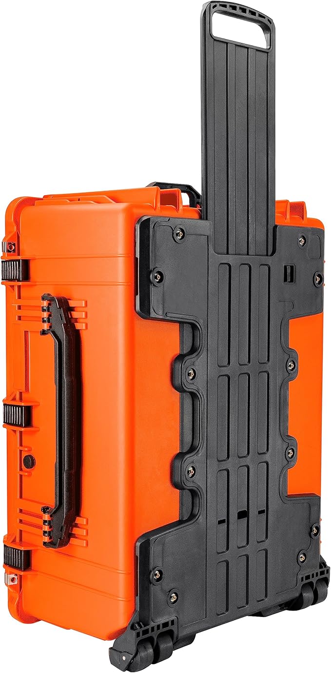 Eylar 31.5" X-Large Protective Roller Hard Case for Cameras, Drones, Tools, and AV Equipment with IP67 Waterproof, Shock Resistant, and Customizable Foam Inserts (Orange)