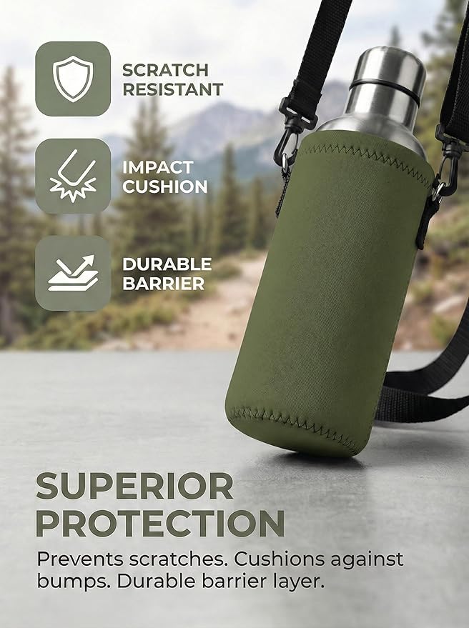 AUPET Water Bottle Bag Carrier,24oz/32oz Insulated Neoprene bottle Sling Holder Case Pouch Cover for 1000ML/750ML Bottles with Shoulder Strap for walking