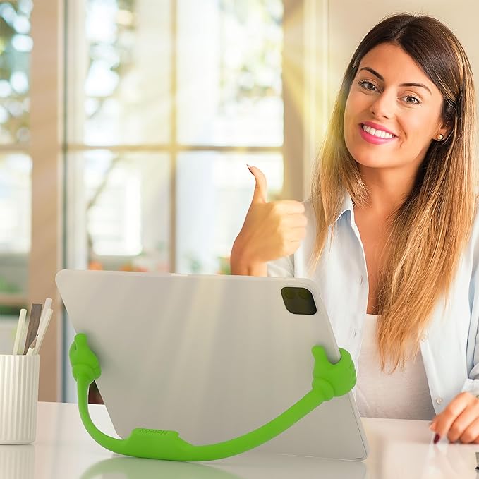 Honsky Adjustable Tablet Stand, Portable Phone Holder for Desk Bed - Multi-Angle Drawing Stand Compatible with All Tablets (Green)