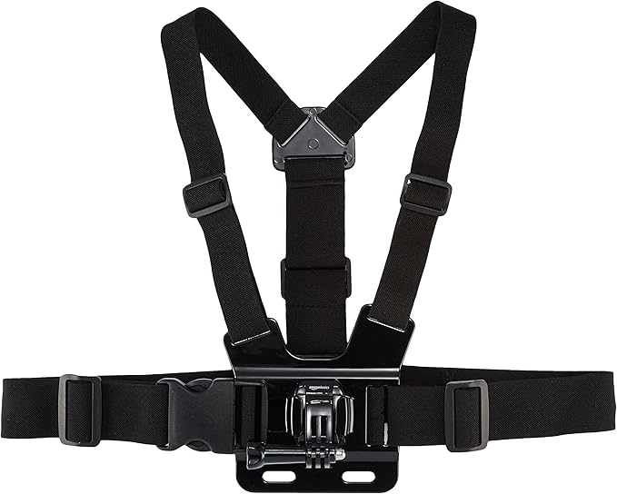 Amazon Basics Adjustable Chest Mount Harness for GoPro Camera, Compatible with GoPro Hero Series, Black